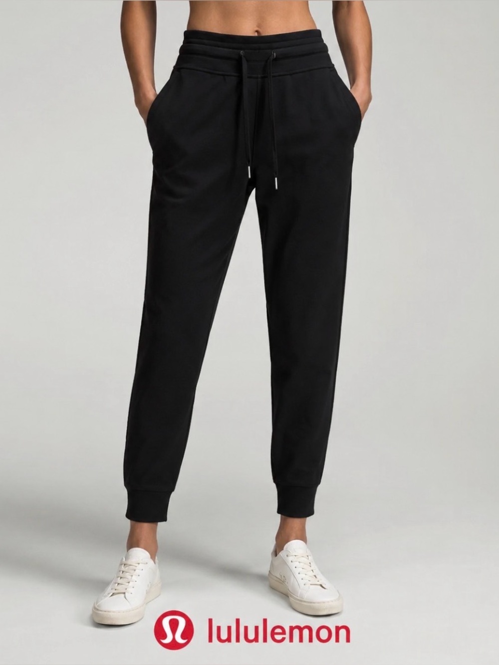 Lululemon Black Jogger Pants Womens 2 High Rise Drawstring Athleisure Lounge Gym